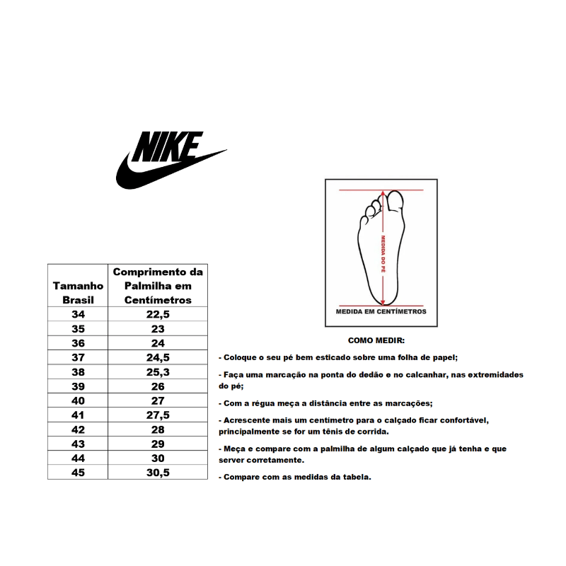 Numeracao Tenis New Balance Tamanho Tabela ConversÃ£o Tamanho