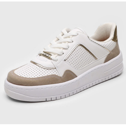 Vizzano Branco Tenis Feminino Dourado Vizzano Tênis Vizzano Casual