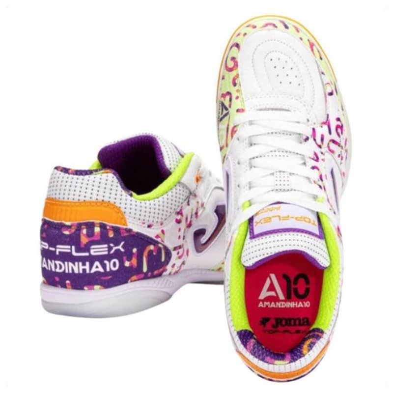 Chuteira Joma Top Flex Amandinha Unisex - Branco+Roxo