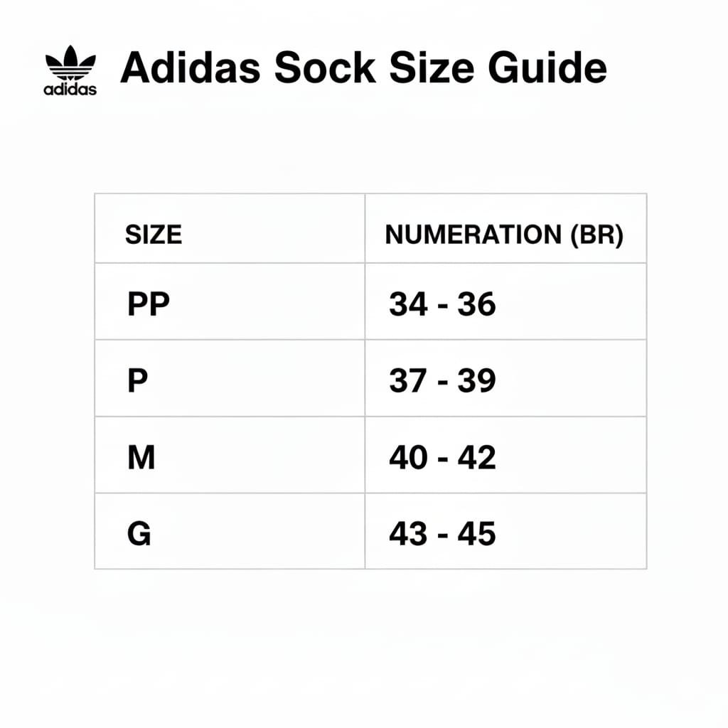 Tabela Meias Adidas